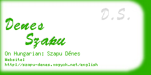 denes szapu business card