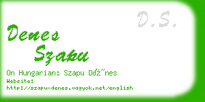 denes szapu business card